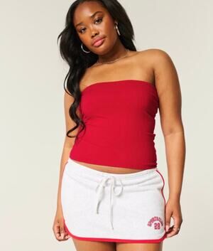 NWT Hollister Y2K  “Taylor” crimson & light pink reversible tube top size medium